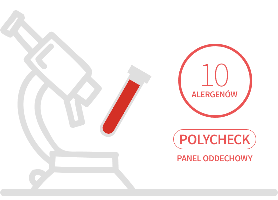 Test alergiczny Polycheck – panel oddechowy, 10 alergenów (alergie na pyłki, roztocza, naskórek zwierząt, pleśnie)