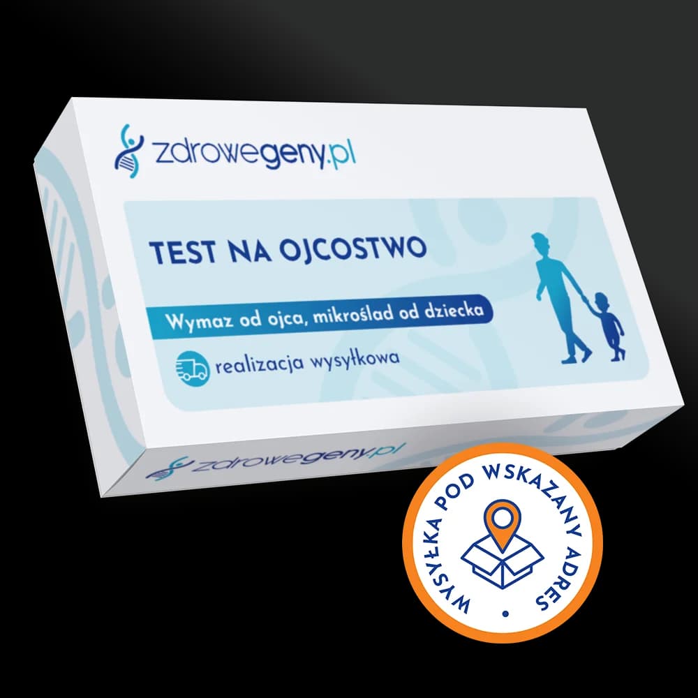 Test na ojcostwo ➜ realizacja wysyłkowa. Zestaw pobraniowy: Wymaz od ojca, Mikroślad od dziecka